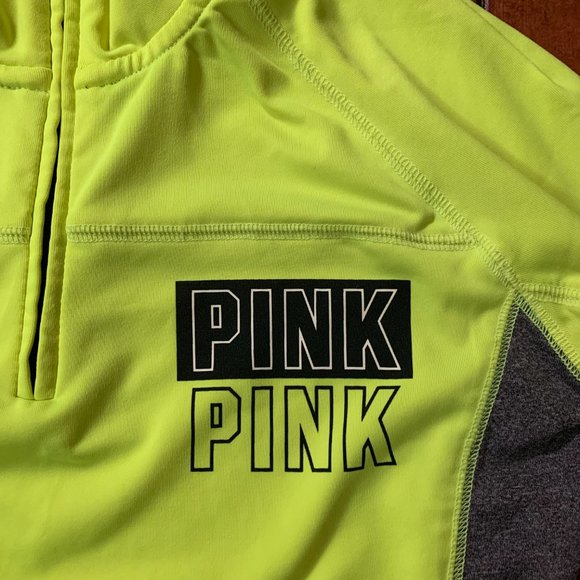 Victoria's Secret 1/4 Zip X-Small Neon Yellow Women's Ultimate Pullover Shirt - Picture 5 of 10